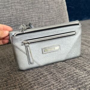 Kenneth Cole Reaction Silver Wallet Wristlet